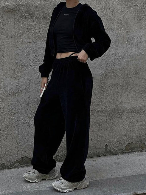 'June' Zip Up Hoodie and Pants Set - Celes Fashion